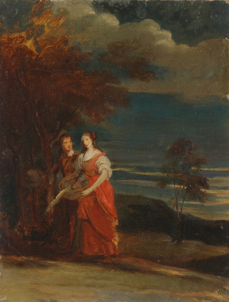 Study Of Lovers In A Landscape by Adolf Pirsch